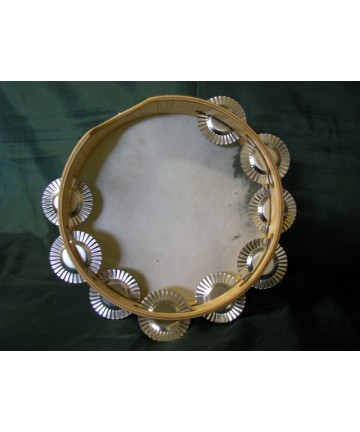 Galician tambourine - traditional - 9 pairs of jingles 25cms. diameter x 6.8 cm. frame   Weight: 300gr.