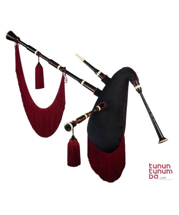 Galician bagpipe with two drones in C, D or Bb - Ebony finish