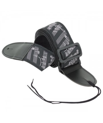 Guitar Strap N. 24 Music Notes- Gray