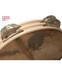 Traditional tambourine with 2 rows of jingles - 28cm - 4
