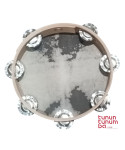 Traditional tambourine with 2 rows of jingles - 28cm