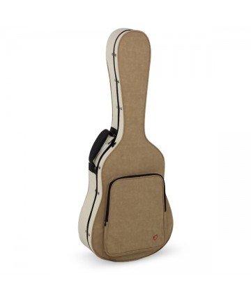 Acoustic Guitar Styrofoam Case Leatherette Mod. Rb751 No Logo - Combined brown