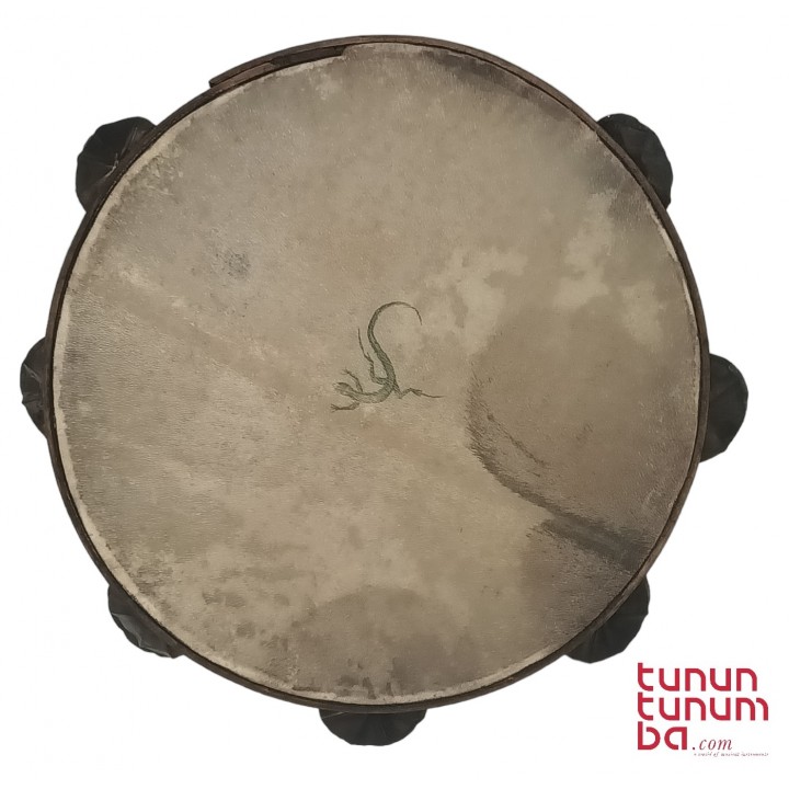 Traditional tambourine rustic finish 28.5cm