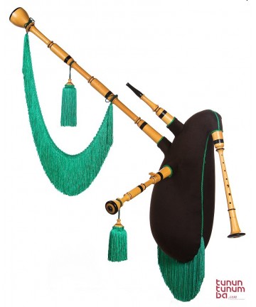 Galician bagpipe with two drones in A - Pequia wood finish